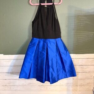 Teeze Me Girls‎ Blue Black Glitter Halter Party Dress Size 7/8 H514749